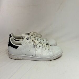 Adidas Men's White Sneakers with Black Accents